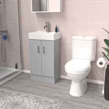 Nes Home 450mm Freestanding Basin Vanity Unit Matte Grey Rimless Toilet