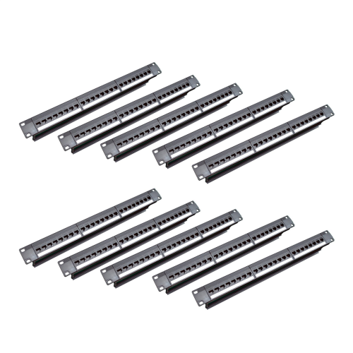 Επαφή 19 ιντσών 1U Pass-Through 24 θυρών CAT6 RJ45 (Θύρα RJ45) 1