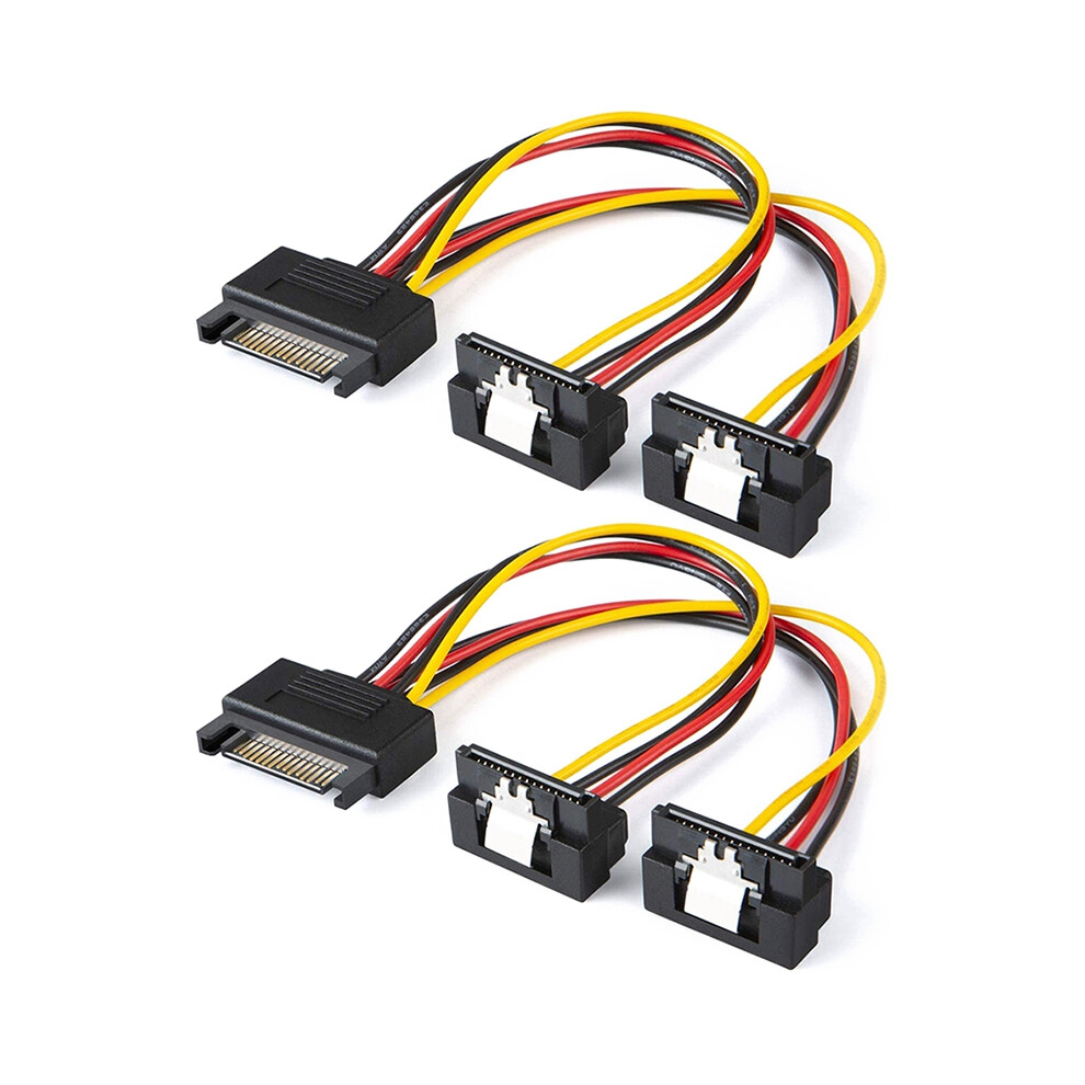 Photos - Cable (video, audio, USB) 2-Pack 8-Inch SATA 15 Pin Male to Female Power Splitter Cable