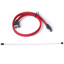 Kabel danych SATA 3.0III SATA3 7pin 6Gb/s 50CM w osłonie nylonowej (czerwony)
