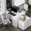 Homcom HOMCOM Computer Writing Desk with 4 Drawers, High Gloss Home Office Workstation 5