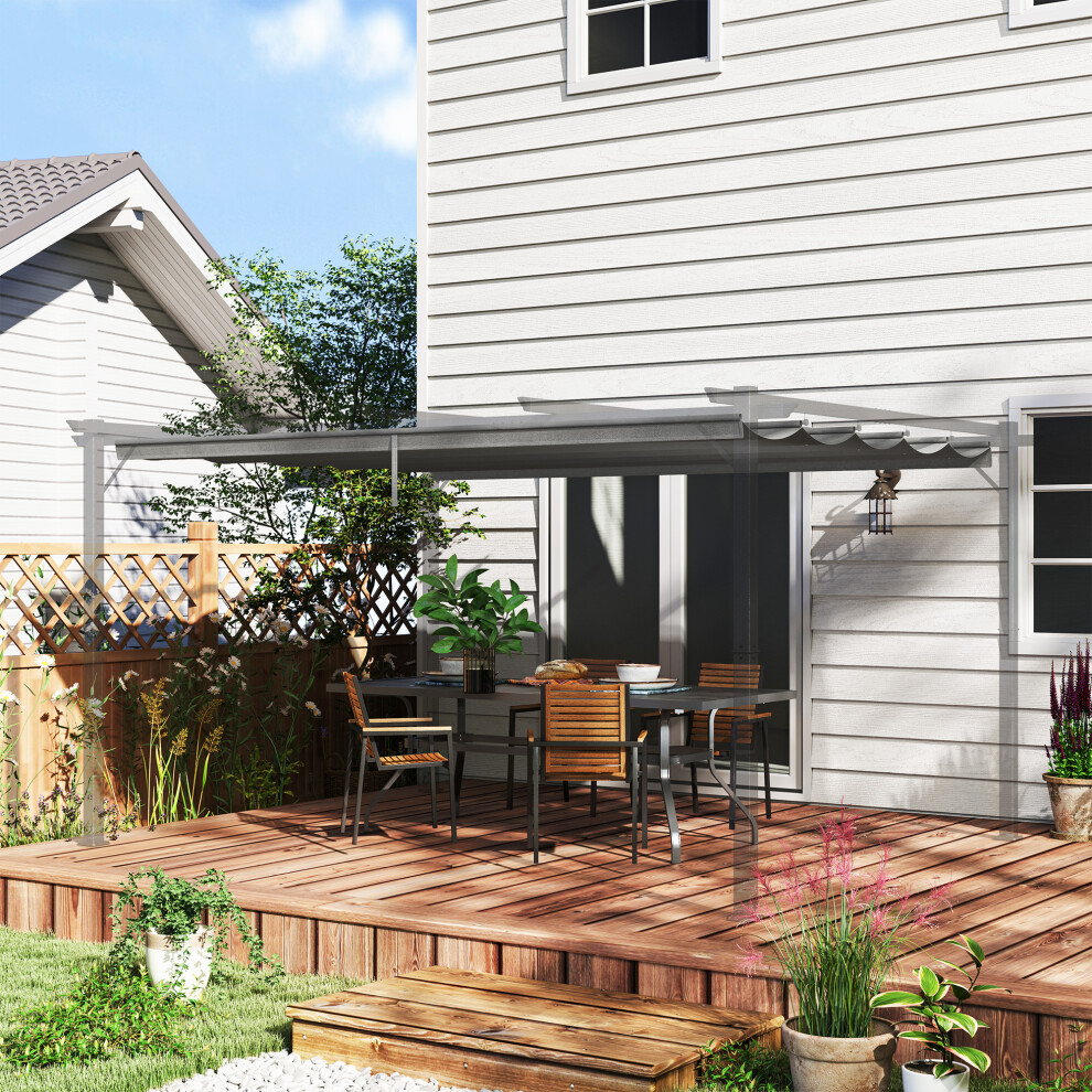 Outsunny Pergola Shade Cover Replacement Canopy for 4 x 3(m) Pergola, Light Grey