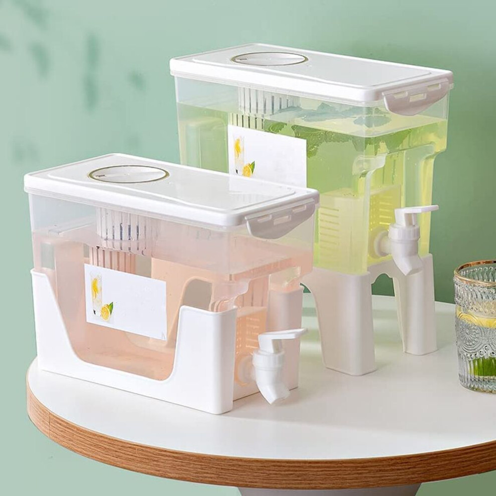 (3.5L) 3.5l Jug, Water Pitcher With Faucet, Drink Dispenser For Cold Lemon Juice, Iced Juice Drink Container