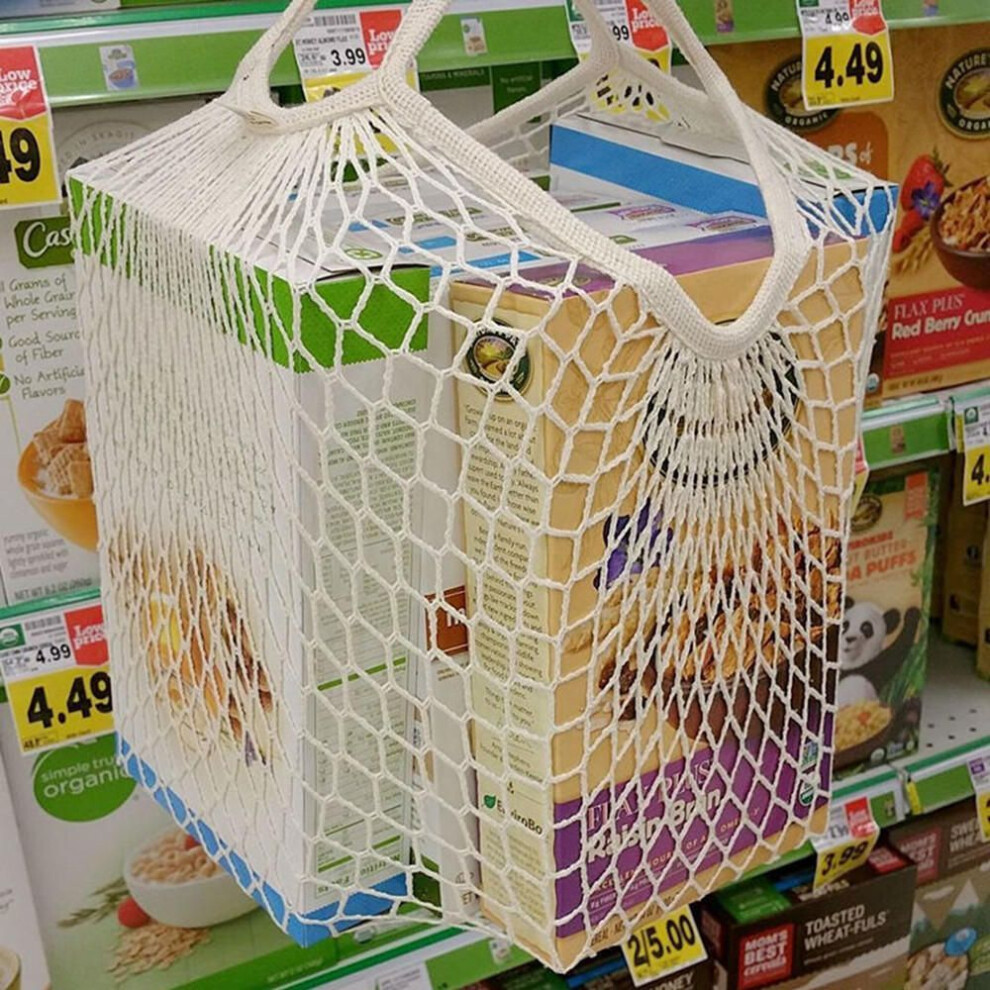 (white) Mesh Net Turtle Bag String Shopping Bag Reusable Fruit Storage Handbag  New