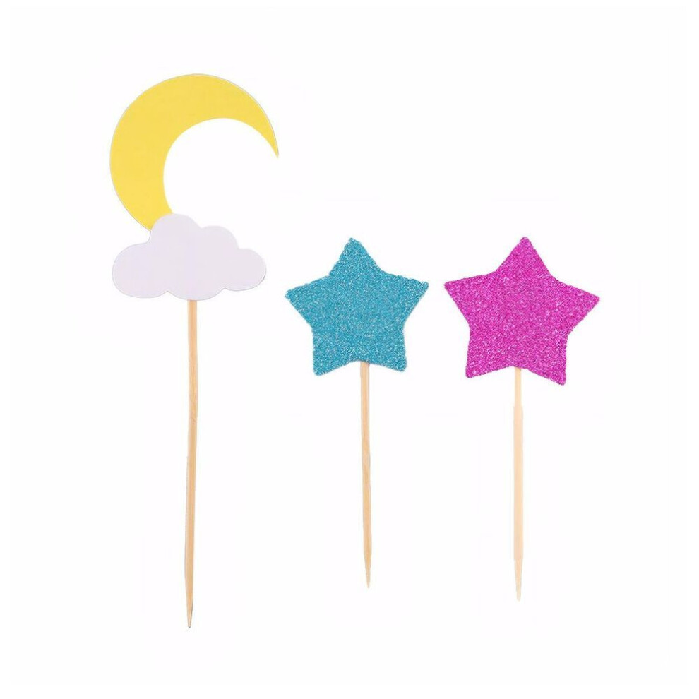 1 Set Cake Decorating Supplies Exquisite Moon Star Baking Set Edible Glitter Happy Birthday Decorations Party Decoration For Diy