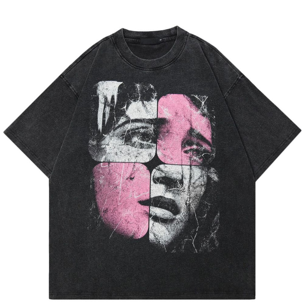 (S, black) 2024 Streetwear Puzzle Lady Graphic Unisex T-Shirt