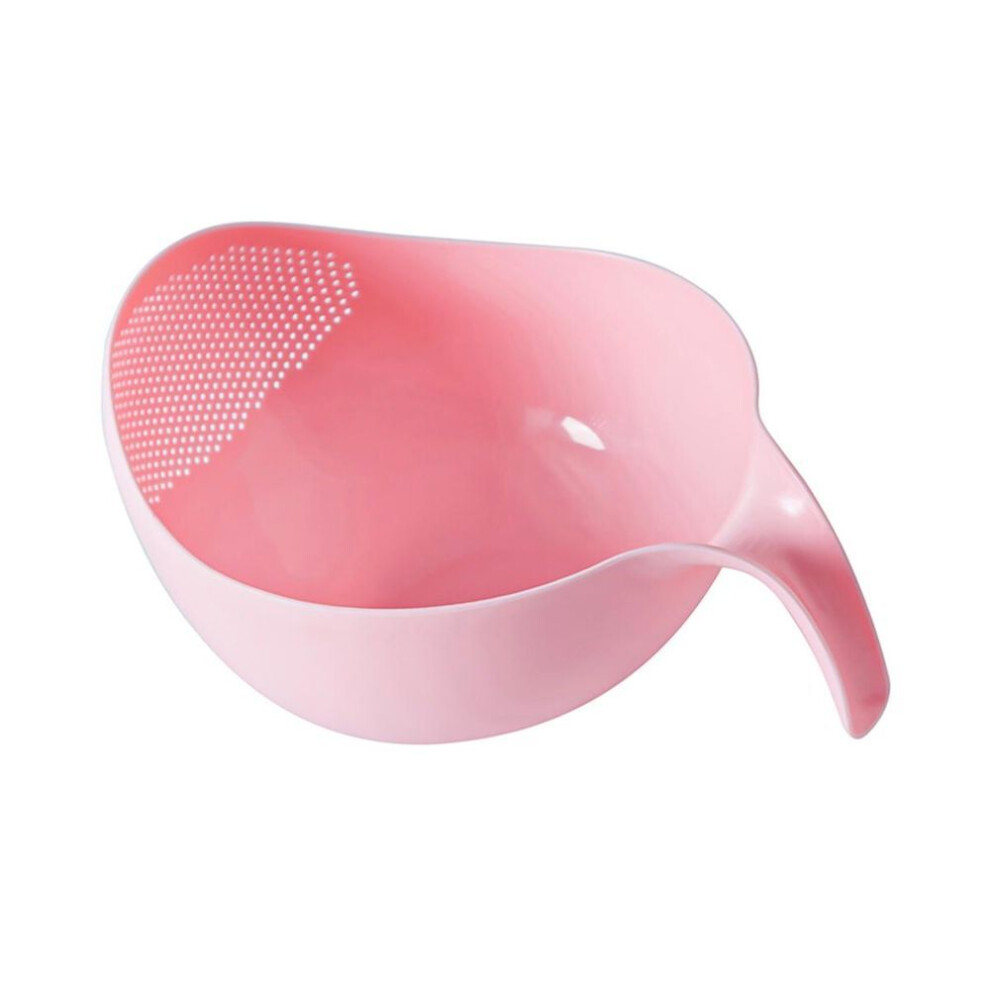 (pink) Rice Washer Bowl Food Clean Drainer Universal Household Mesh Filtration Baskets Vegetable Washing Strainer Fruit Cleaning Tools