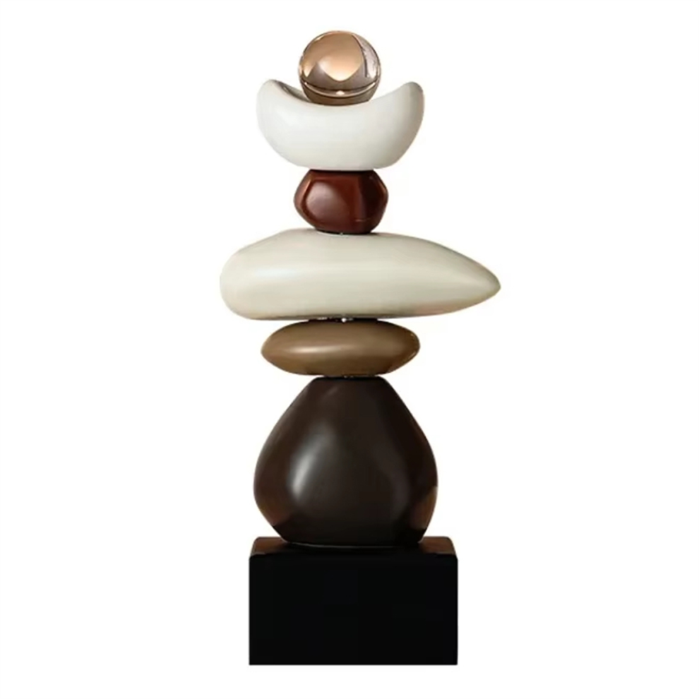 Statue en Pierre pour Meuble TV, Décoration D'Armoire à Vin, de Bureau Salon, Sans Étagère Vin Rouge