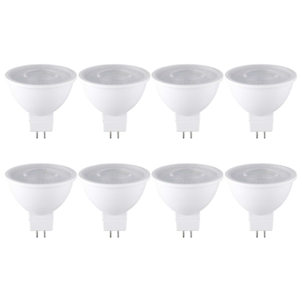 Melitt 8Pcs 7W Mr16 Led Bulb Gu5.3 Base 6000K 520Lm White/Light