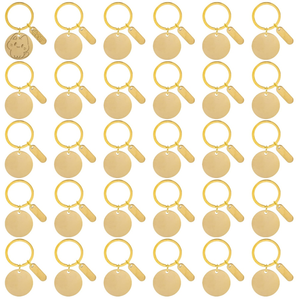 30 Pcs Engravable Metal Keychain Blanks Engraving 4851369298784