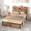 Homcom HOMCOM 4.6FT Double Bed Frame with Storage Headboard and Under Bed Storage 1