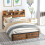 Homcom HOMCOM 4.6FT Double Bed Frame with Storage Headboard and Under Bed Storage 5