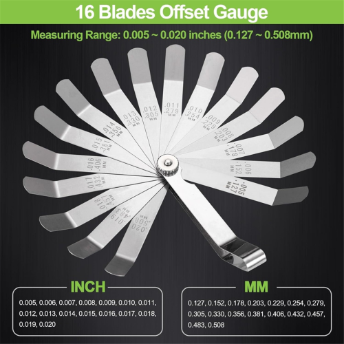 32 Blades Tapered and 16 Offset Feeler Gauge Set, 2