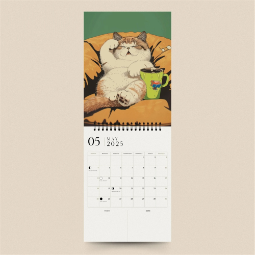 2025 Calendar Kitten Moon Phase Monthly Planner 2