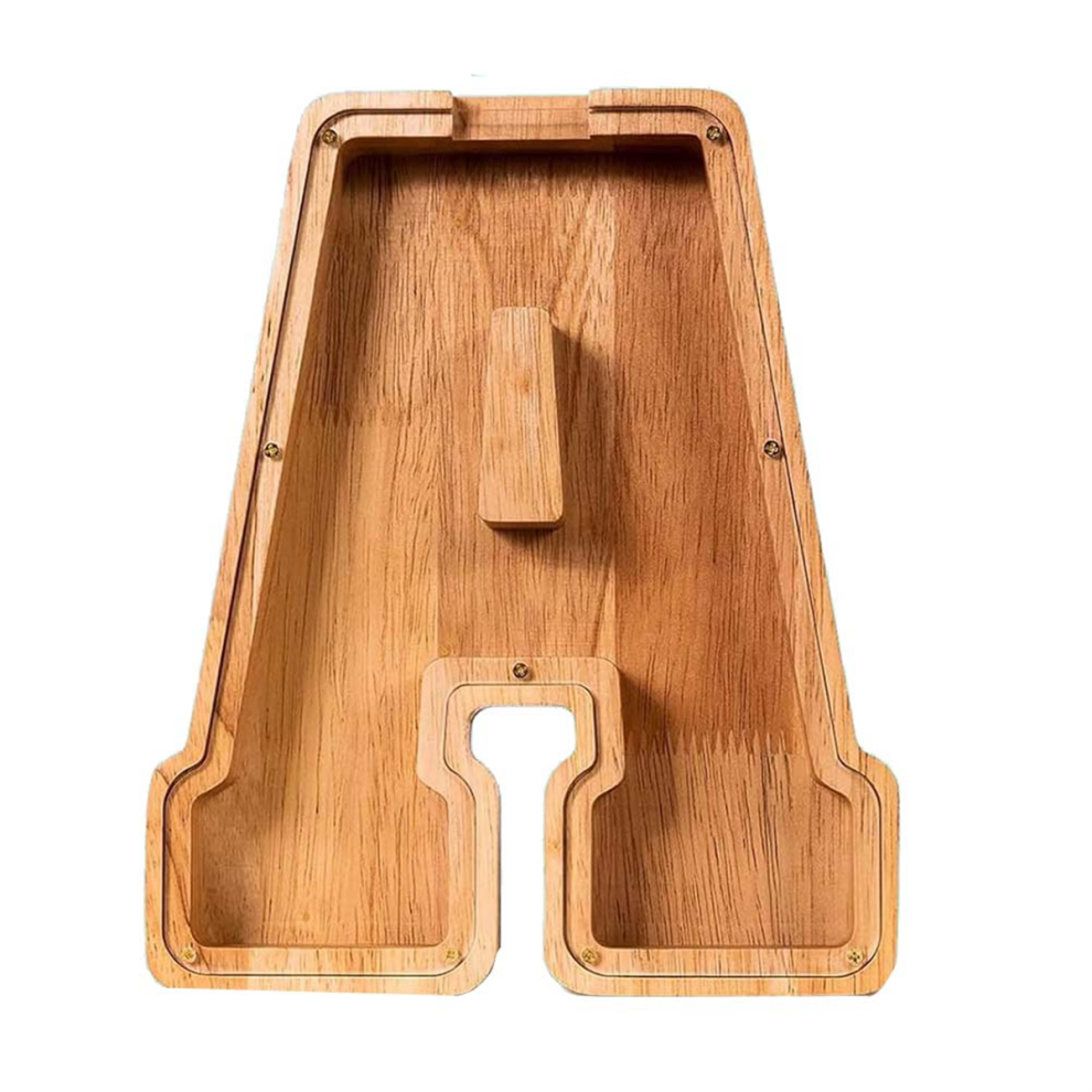 Tirelire en Bois de 22,9 cm Forme Lettre pour Garçons et Filles, Tout-Petits, Boîte D'Épargne, Cadeau D'Anniversaire Enfants (A)