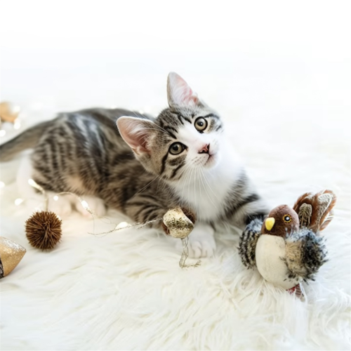 Sparrow Toy Simulated Bird Touch Sensing Interactive Cat 2