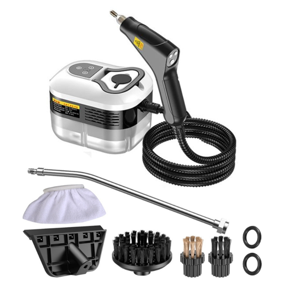 Nettoyeur Vapeur Portatif Haute Efficacité avec Stérilisation Avancée pour Maison, Voiture, Cuisine, Climatiseur, Prise UE, Blanc