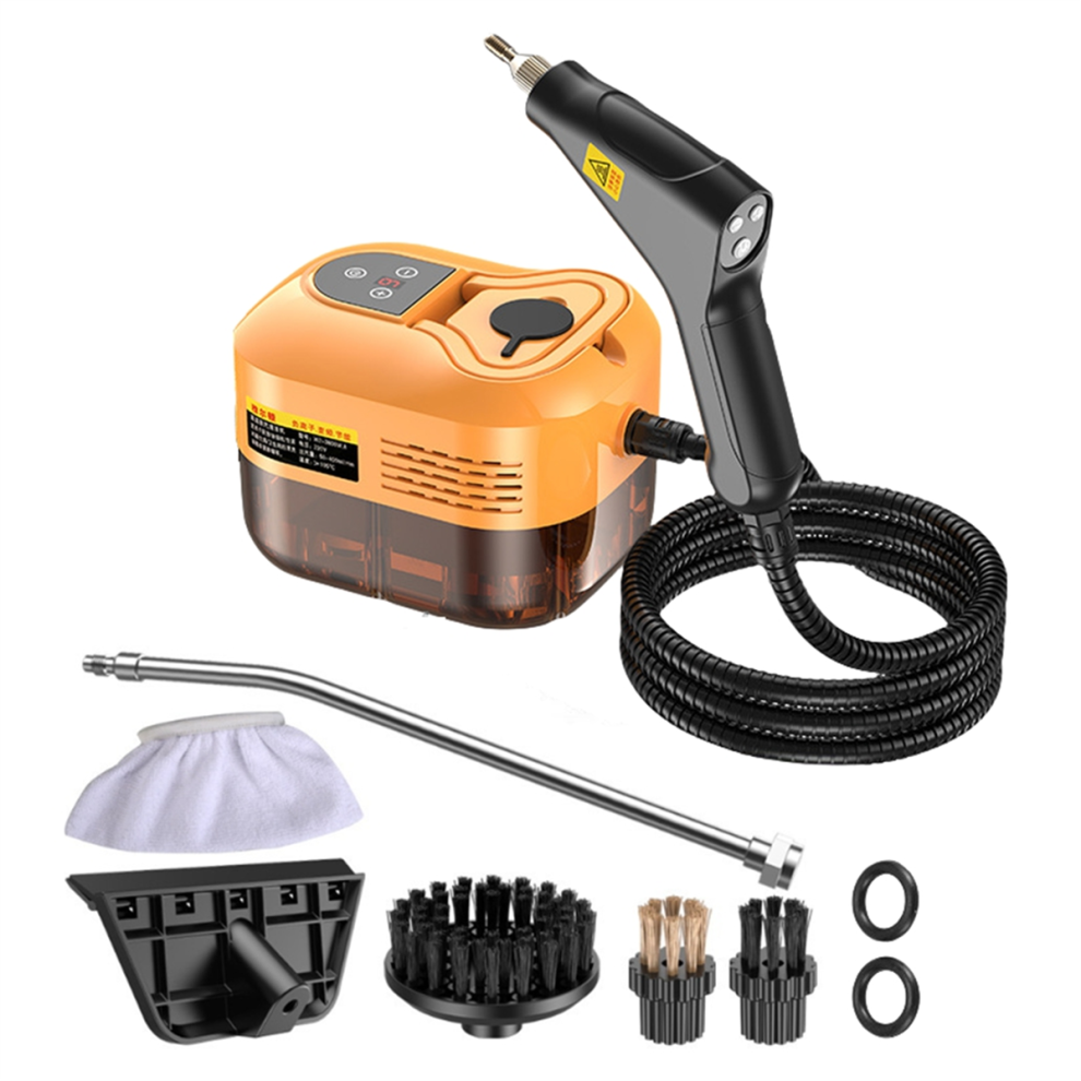 Nettoyeur Vapeur Portatif Haute Efficacité avec Stérilisations Avancées pour Maison, Voiture, Cuisine, Climatiseur, Prise UE, Orange