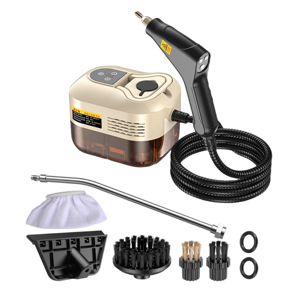 Nettoyeur Vapeur Portatif Haute Efficacité avec Stérilisations Avancées pour Maison, Voiture, Cuisine, Climatiseur, Prise UE, Beige