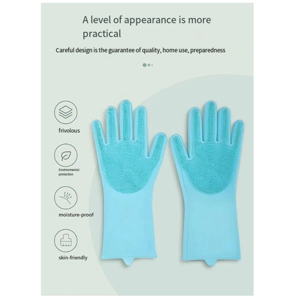 10PCS Washing Cleaning Gloves Convex Point blue-image-OPC-PGB9B6Q-NEW