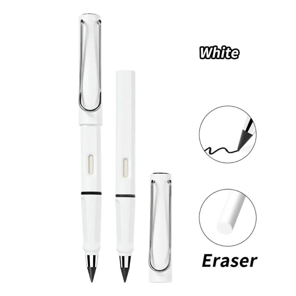 (white) 1pc Unlimited Writing No Ink Pen Pencils For Writing Art Sketch Stationery Kawaii Pen School Supplies