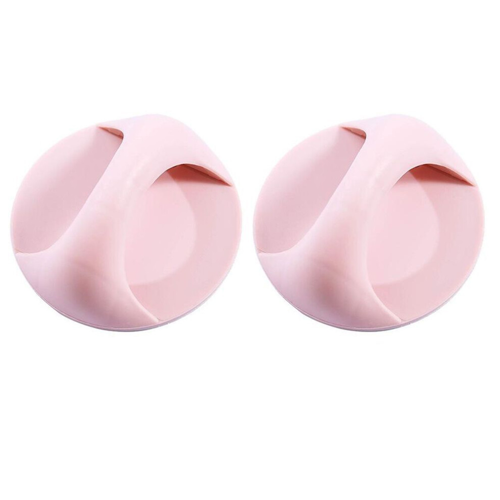(pink) 2Pc Self Adhesive Door Pull Handle Cabinet Cupboard Drawer Handle Useful Helper