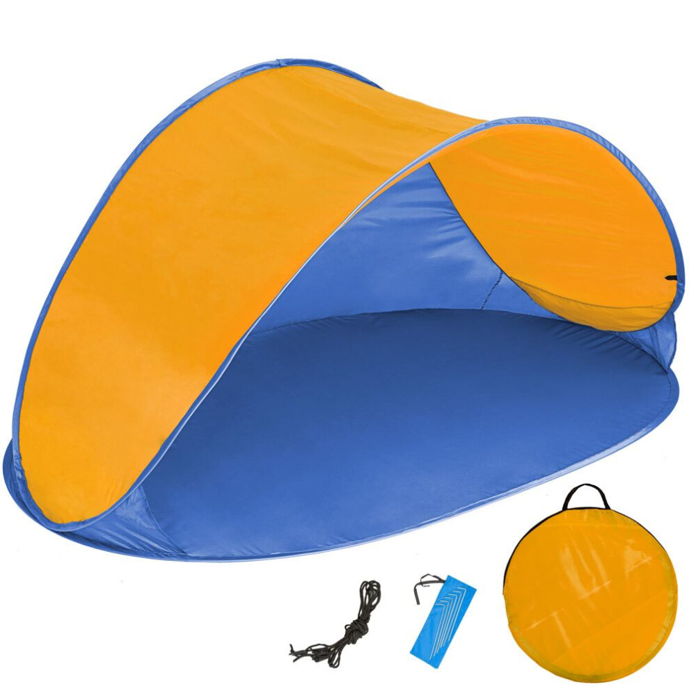 (blue/orange) Popup beach sea tent wind sun UV protection shade shelter canopy festival new