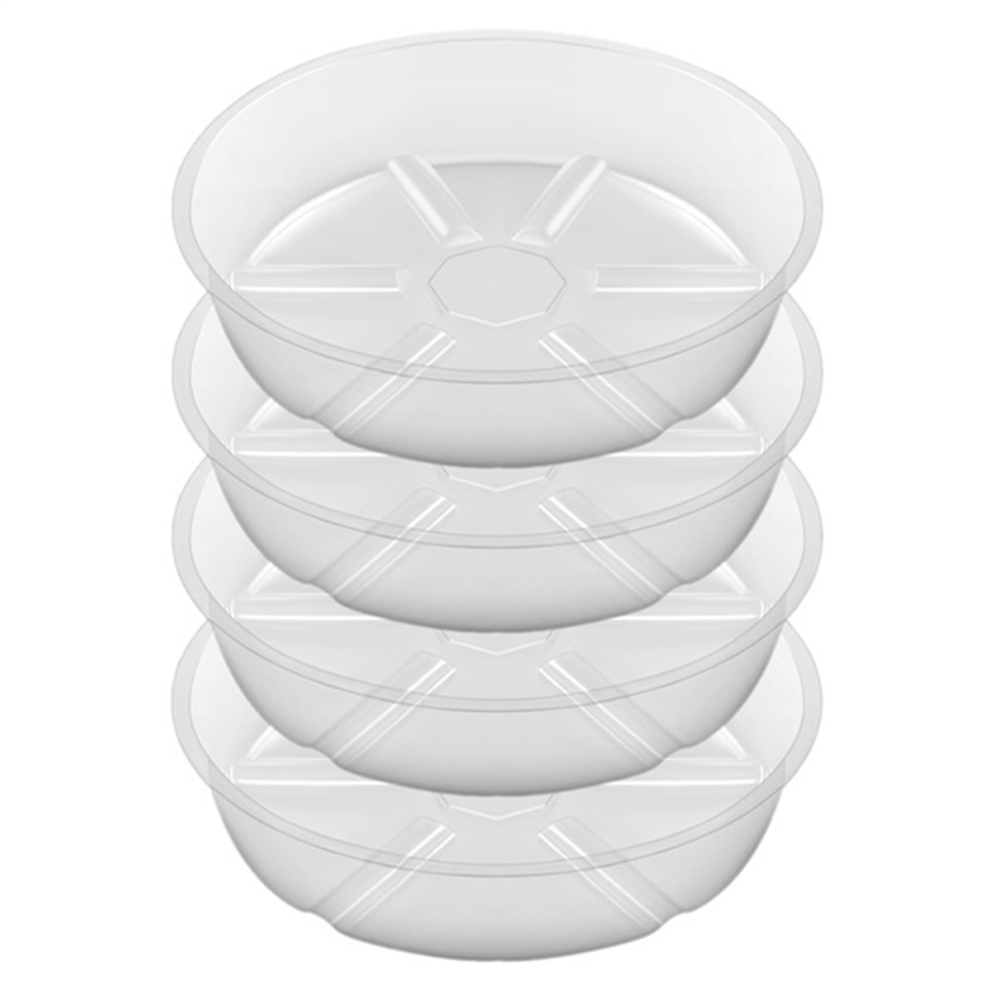 Lot de 4 Soucoupes Transparentes pour Plantes 20,3 cm en Plastique Épais Pot Fleurs Jardin Intérieur et Extérieur