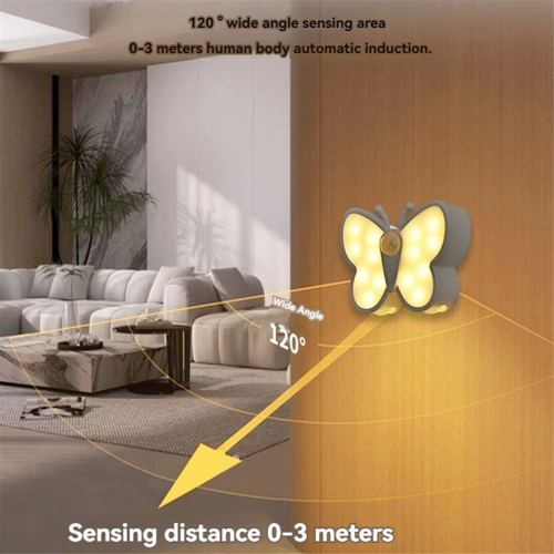 Butterfly Motion Sensor Night Light LED kaapin alla 2