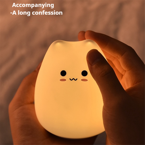 Mini Cat Night Light Cartoon 7 Χρώματα Λυχνία ύπνου, Έξυπνες Γάτες 2