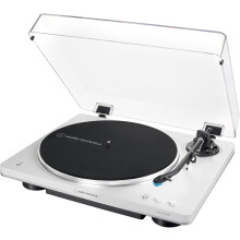 (White/Silver) Audio Technica AT-LP70XBT Bluetooth Turntable