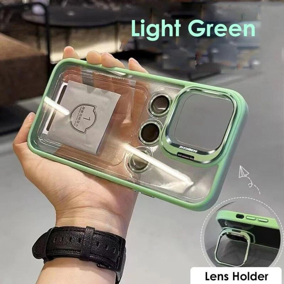 Photos - Case  Lens Metal Ring Protector Stand Phone  For IPhone 16 15 12 13 14Pro Max 11 Camera Glass(light green, iPhone 11 Pro max)