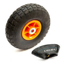 4.10/3.50-4 Orange Wheel & Tyre Offset Hub (Require Innertube Fitting)