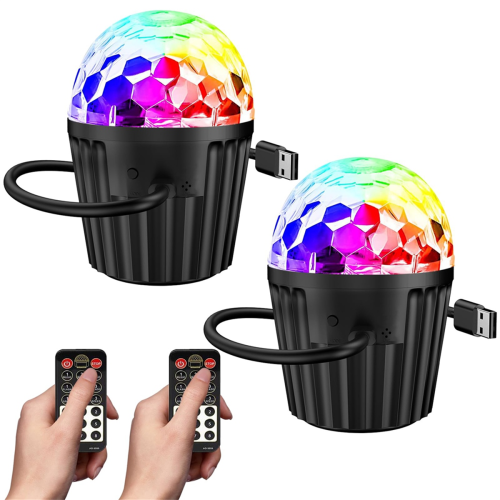 Φορητό Mini Disco Ball Light 2-pack για, RGB DJ Strobe