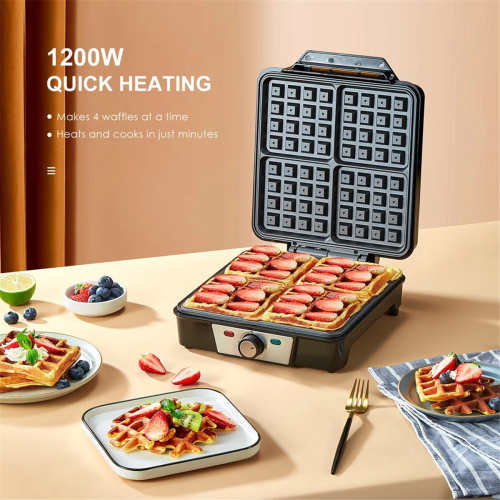 4-slice Nonstick Iron Compact Square Design EU-pistoke 2