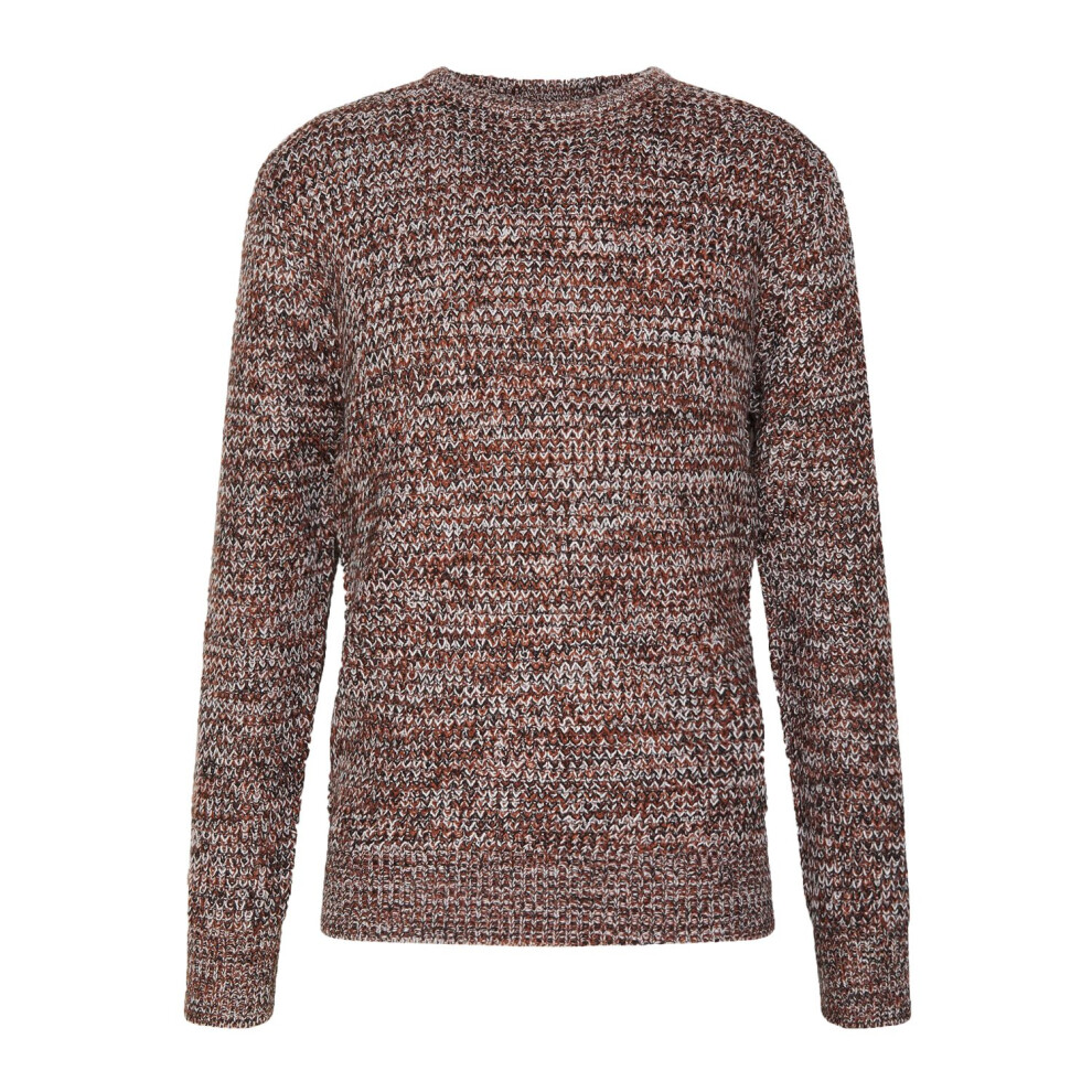 (JET BLACK/BROWN/ECRU TWIST, XX-Large) Brave Soul Neutron Knitted Jumper