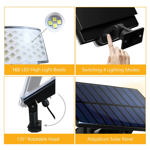 Solar Lights for Outside 160 LED Motion Sensor 2