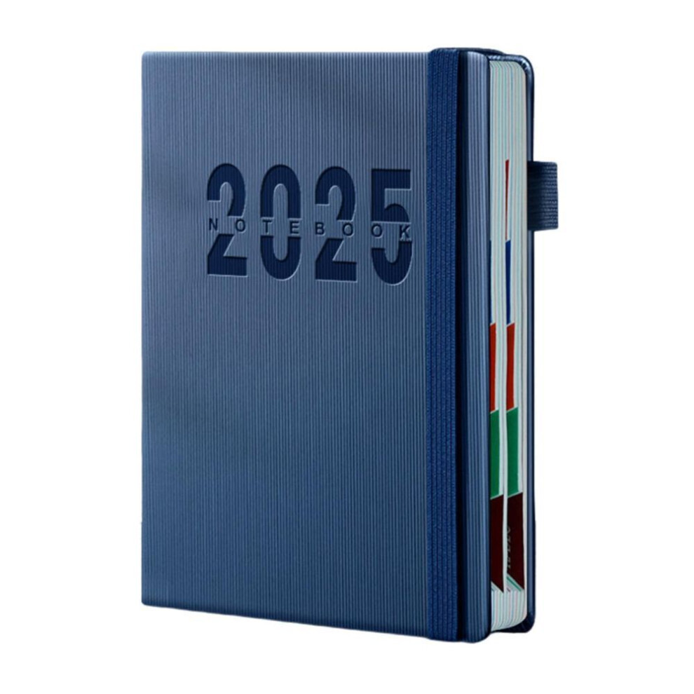 (navy blue) 2025 Calendar Monthly Planner Hardcover January To December 2025 Daily Planner Book Schedule Planner With Monthly Tabs Pen Band For Students Office