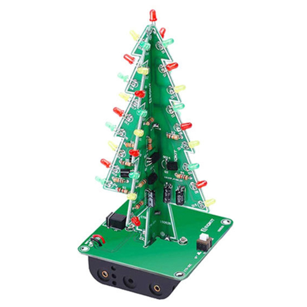 Kit de Sapin Noël à LED DIY - Circuit Lumières Clignotantes pour un Plaisir Électronique Festif en Trois Couleurs