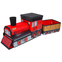 Orbrium Toys Trem em forma de organizador de caixa de armazenamento de brinquedos dobrveis ????para Thomas Train de madeira Thomas the Tank Engi