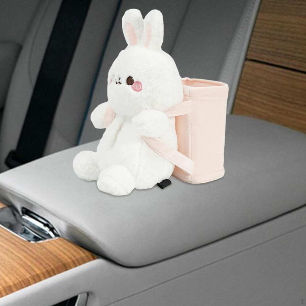 (as the picture, Bunny) 2 in 1 Car Tissue Box and Trash Can Animal Waste Container Funny with Quick Release Buckle