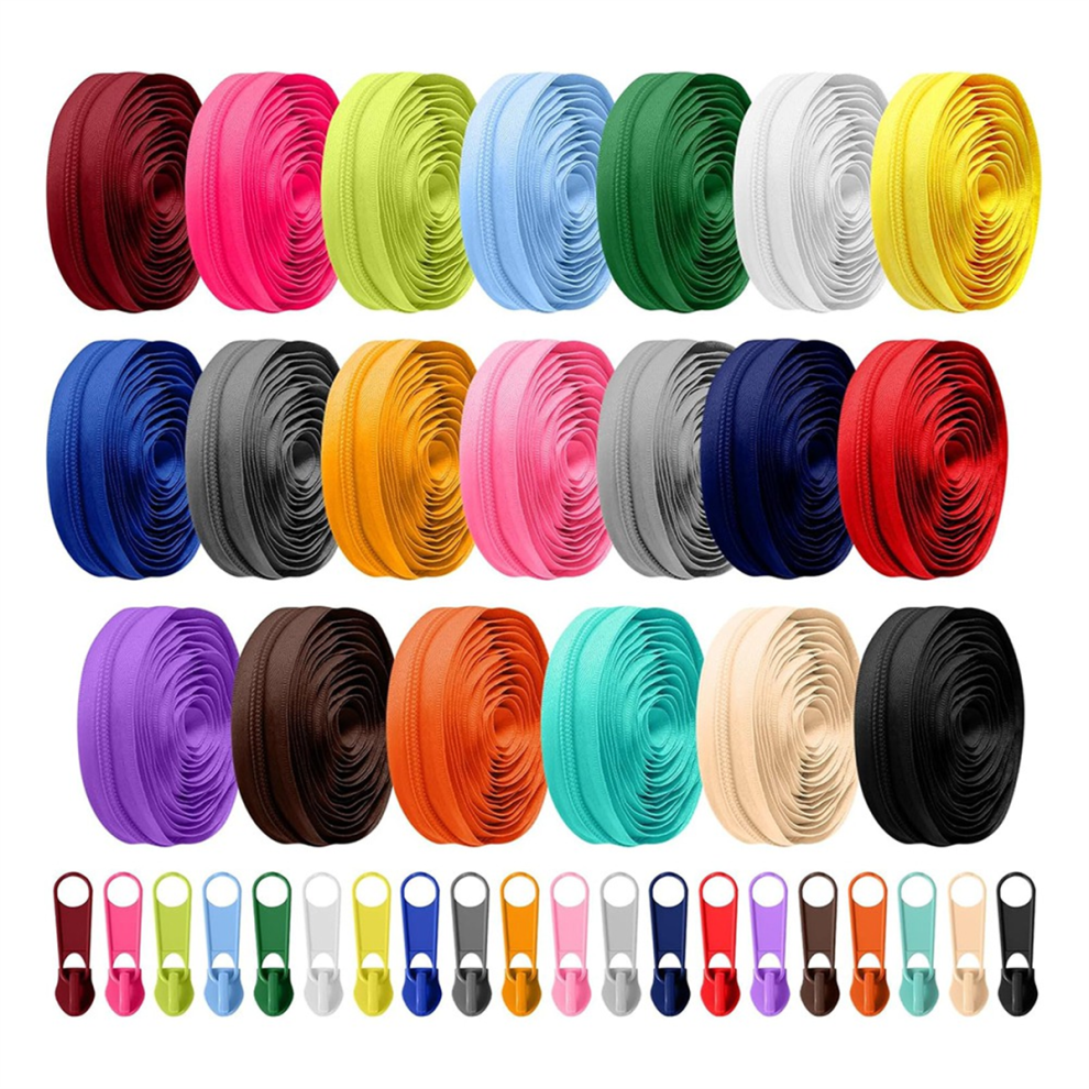 60 Yardas 20 Piezas De Cremalleras Costura A Granel, 5 Bobina Nailon, Para Suministros Manualidades Medida.-image