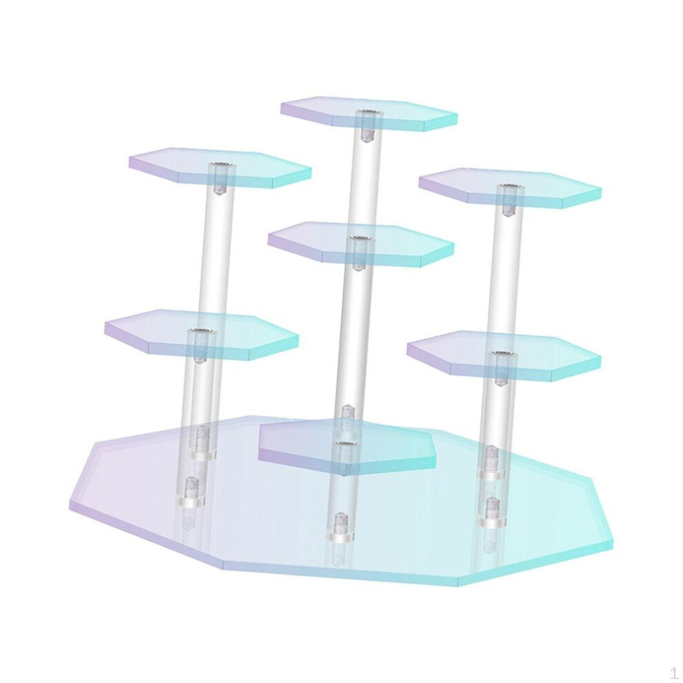 (19.3cmx13.8cm) Display Stand Acrylic Cupcake Dessert Rack Cake for Birthday Wedding