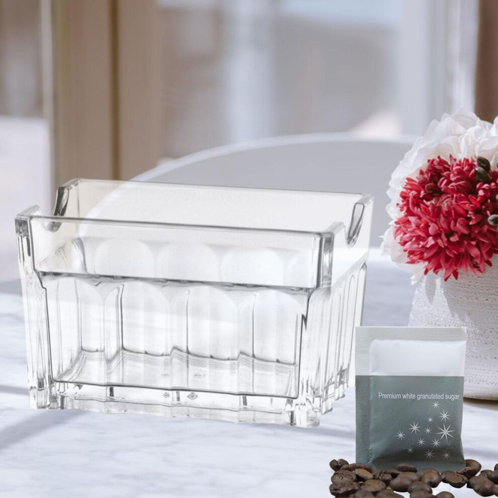 (as the picture, 8.8cmx6.2cmx5.5cm) Acrylic Sugar Packet Holder Bag Storage Container Dish Display Sachets Tissue Tea Bowl