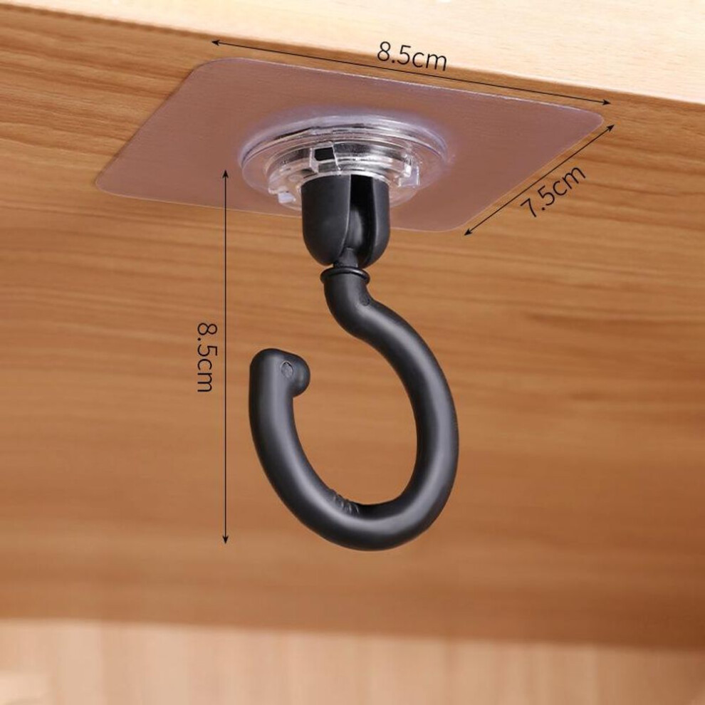 (black, 8.5*8.5*7.5cm) Ceiling Rotary Hook Ceiling Backhook Special Perforation-free Non-marking Roof Wall Ceiling Strong Hanging Door Hook