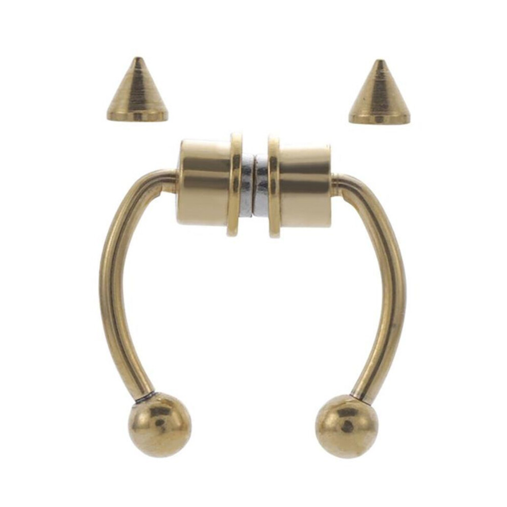 (gold) 1pcs U Shaped Fake Piercing Nose Ring Alloy Nose Piercing Hoop Septum Rings For Women Body Jewelry Gifts Fashion Magnetic