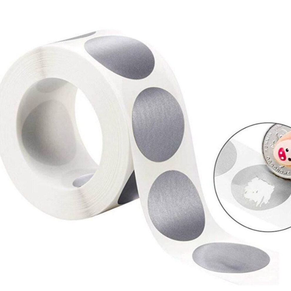 300pcs 1 Inch Round Silver Scratch Off Stickers Scratch Off Labels Sticker for Party Activity Stationery Sticker