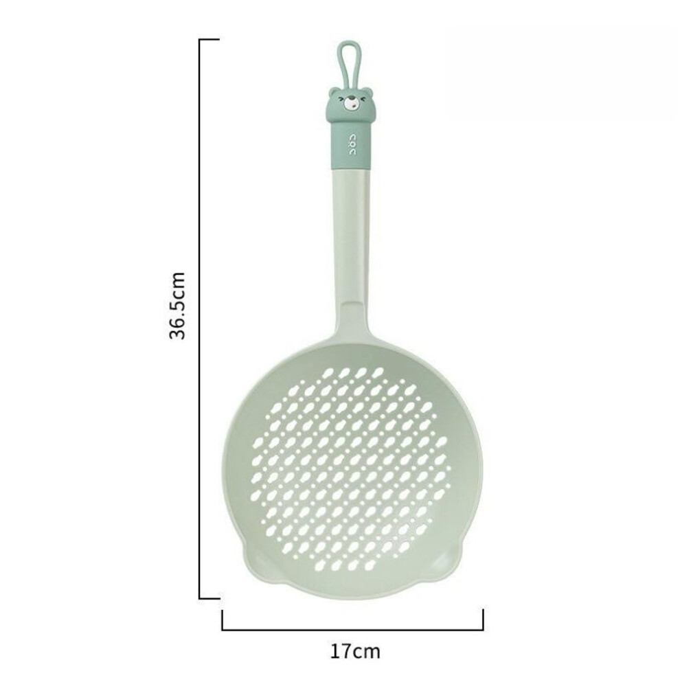 (green) Large Colander Household Kitchen Long Handle Lo Mein Dumplings Deep Fried Filter Screen Strainer Commercial Chafing Dish Fine Mesh Scoop
