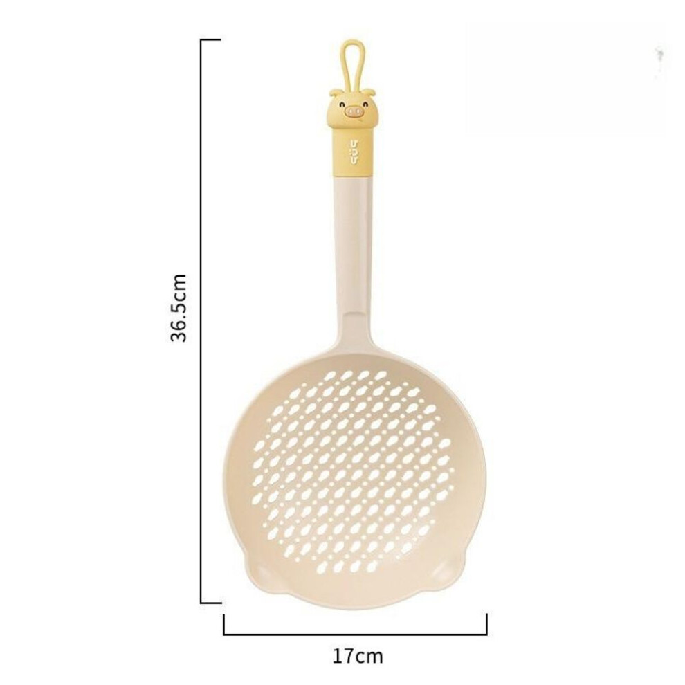 (yellow) Large Colander Household Kitchen Long Handle Lo Mein Dumplings Deep Fried Filter Screen Strainer Commercial Chafing Dish Fine Mesh Scoop