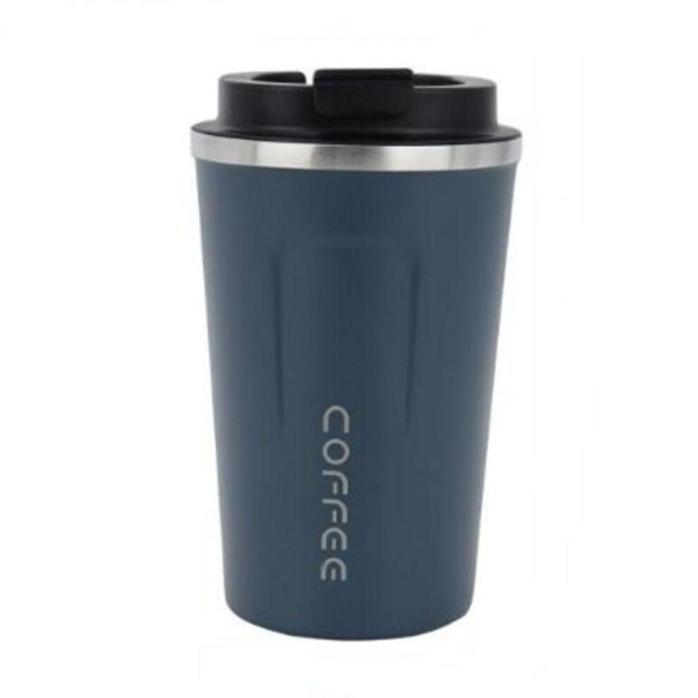 (blue, 510ml) 510ml Stainless Steel Coffee Cup, Leak Proof Thermos, Double Wall Coffee Cup, Thermos, Milk, Tea, Water, Travel Vehicle Tableware 1pcs